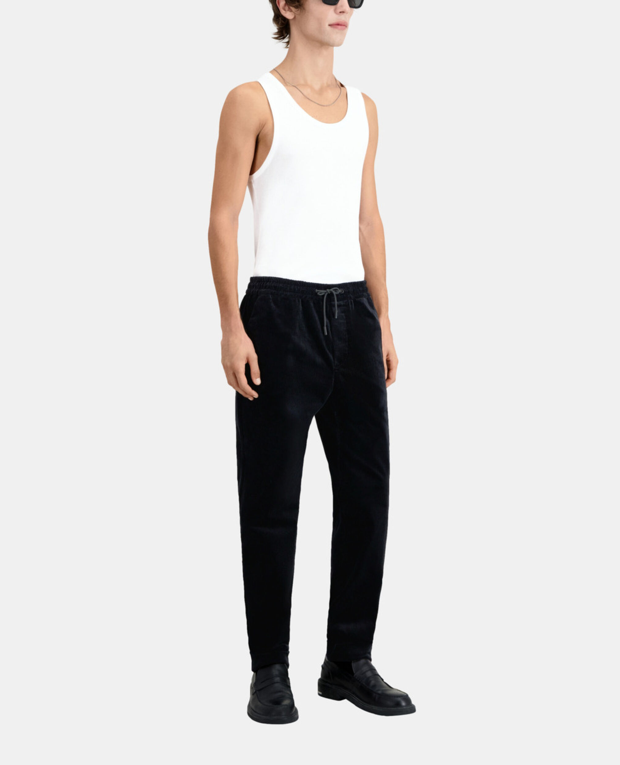 Black corduroy trousers, BLACK, hi-res image number null