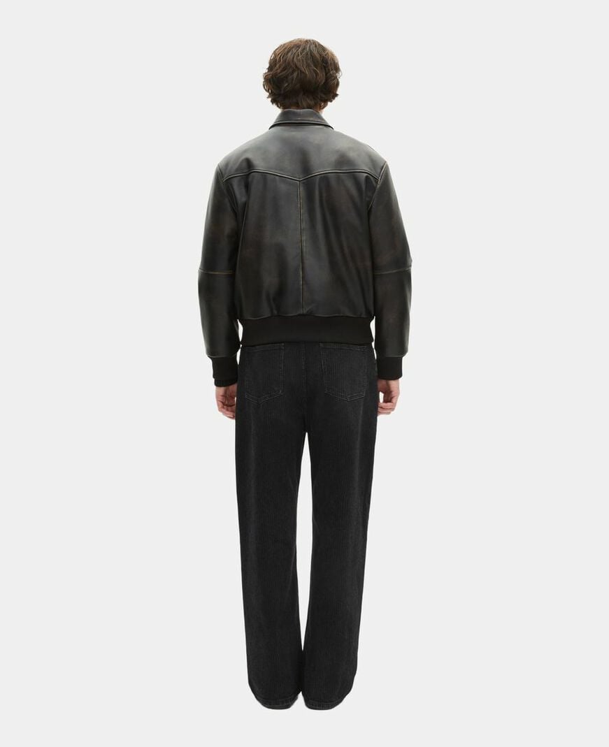 The Kooples HOMME DARK BROWN blouson en cuir marron