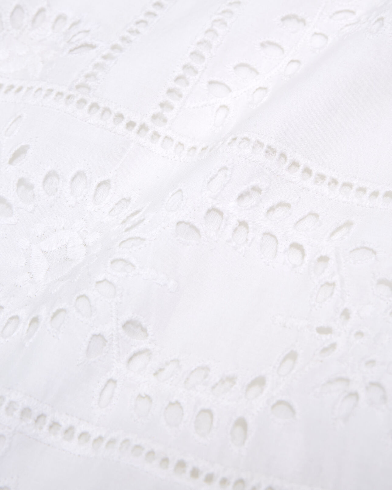 The Kooples FEMME WHITE robe brodée blanche courte à col rond