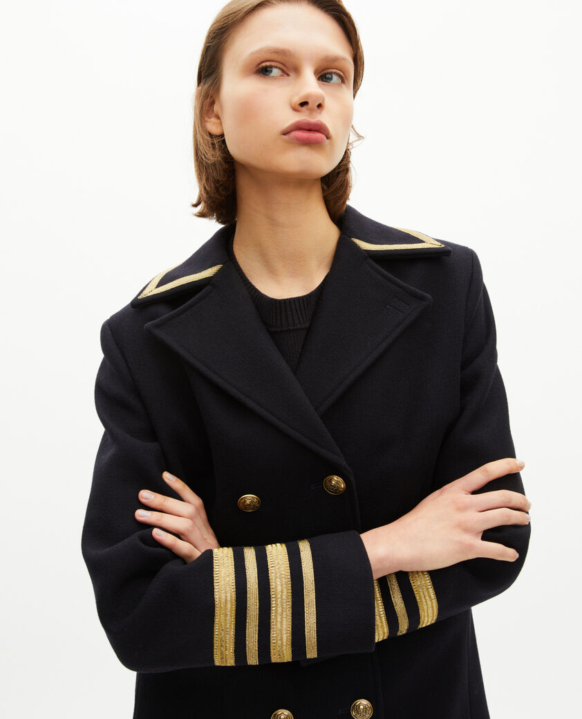 The Kooples WOMEN NAVY navy wool officer's pea coat