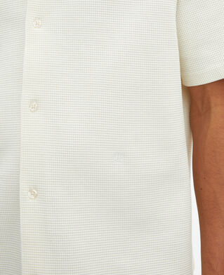The Kooples H ECRU ecru honeycomb short-sleeve shirt
