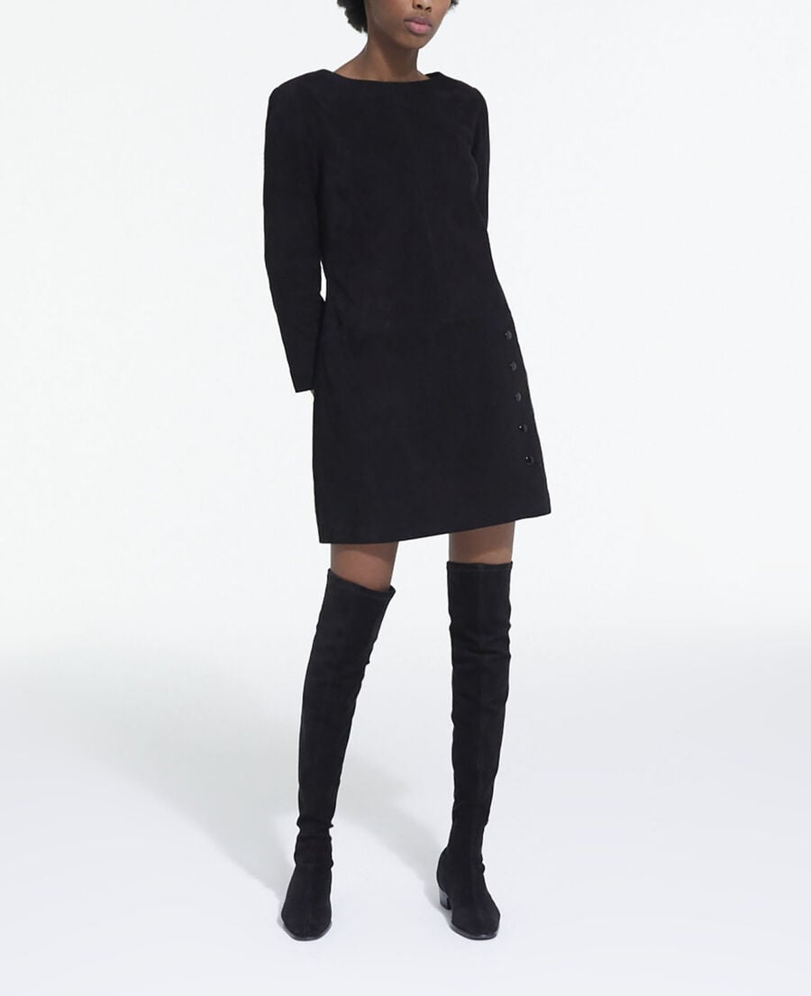 The Kooples DAMEN BLACK schwarzes lederkleid