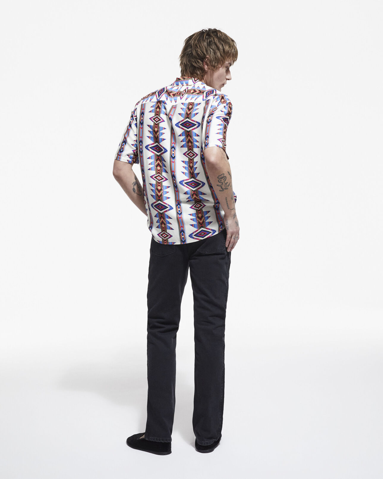 The Kooples HOMME ECRU chemisette col hawïen imprimée