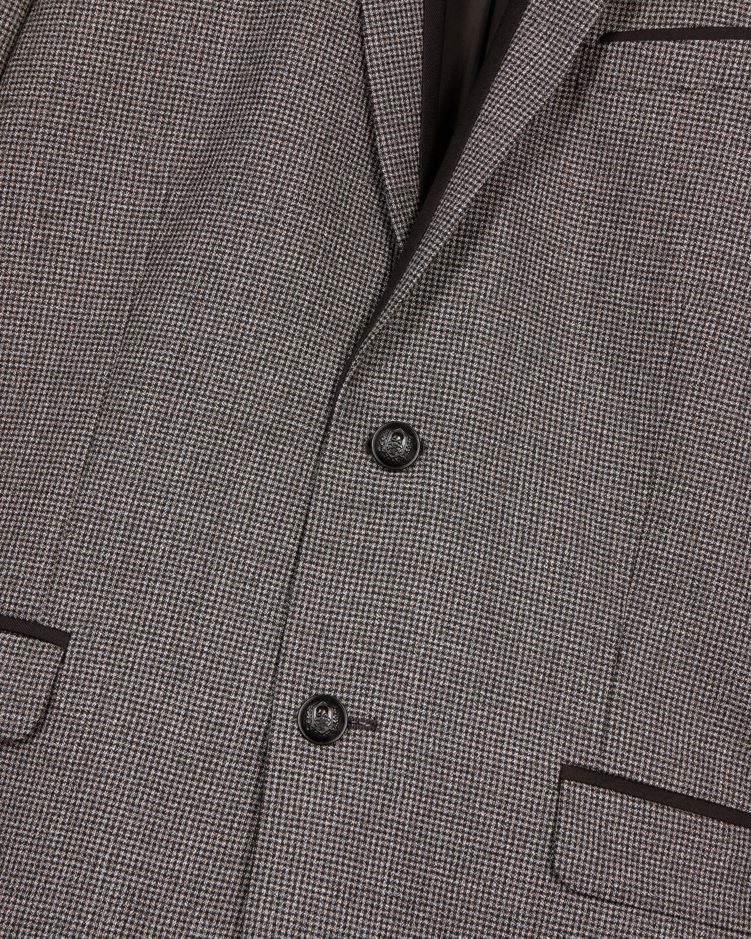 Veste de costume pied de poule noir et blanc, BLACK GREY, hi-res image number null