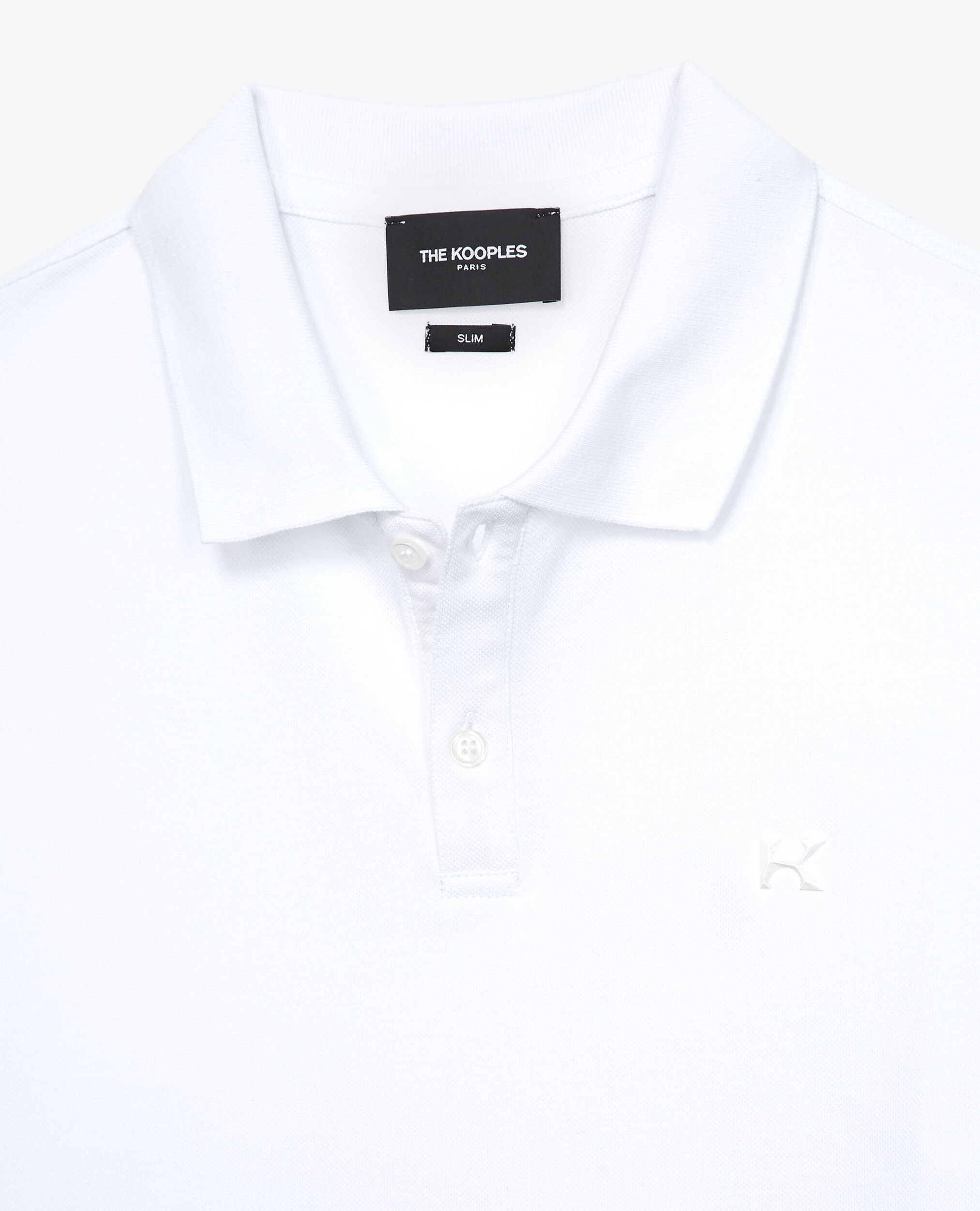 Camisa polo algodón blanca cuello clásico, WHITE, hi-res image number null