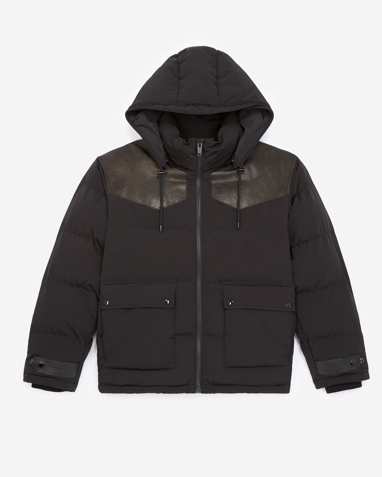 The Kooples HERREN BLACK daunenjacke gesteppt schwarz westerndetail