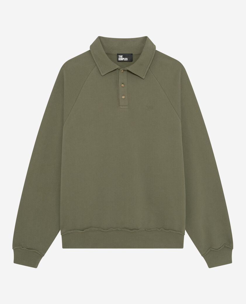 The Kooples MEN KAKI khaki polo-neck sweatshirt