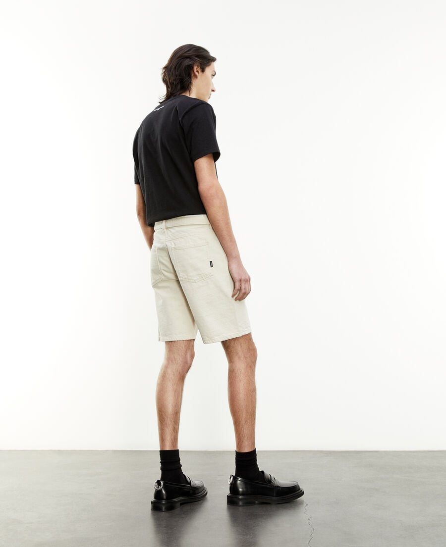 The Kooples H NATURAL off-white denim shorts with pockets