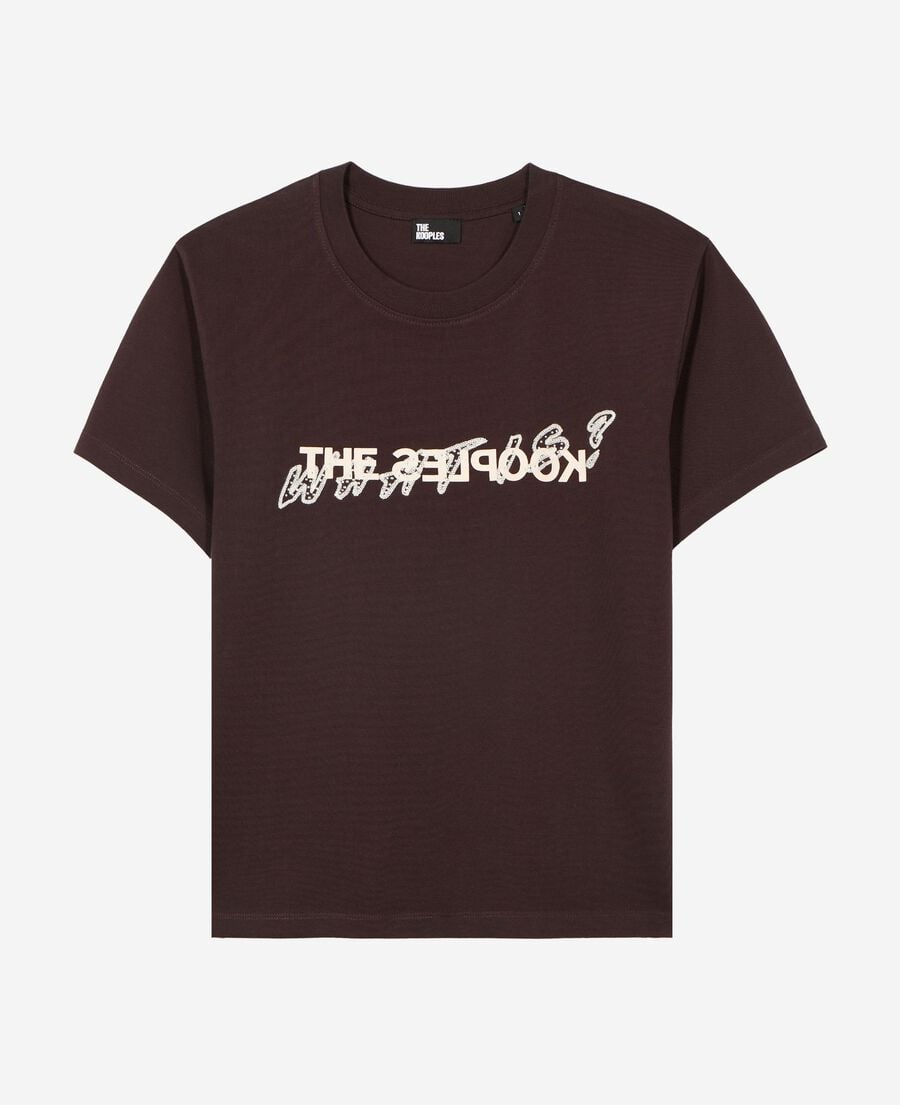 The Kooples FEMME CAFE t-shirt what is avec strass marron