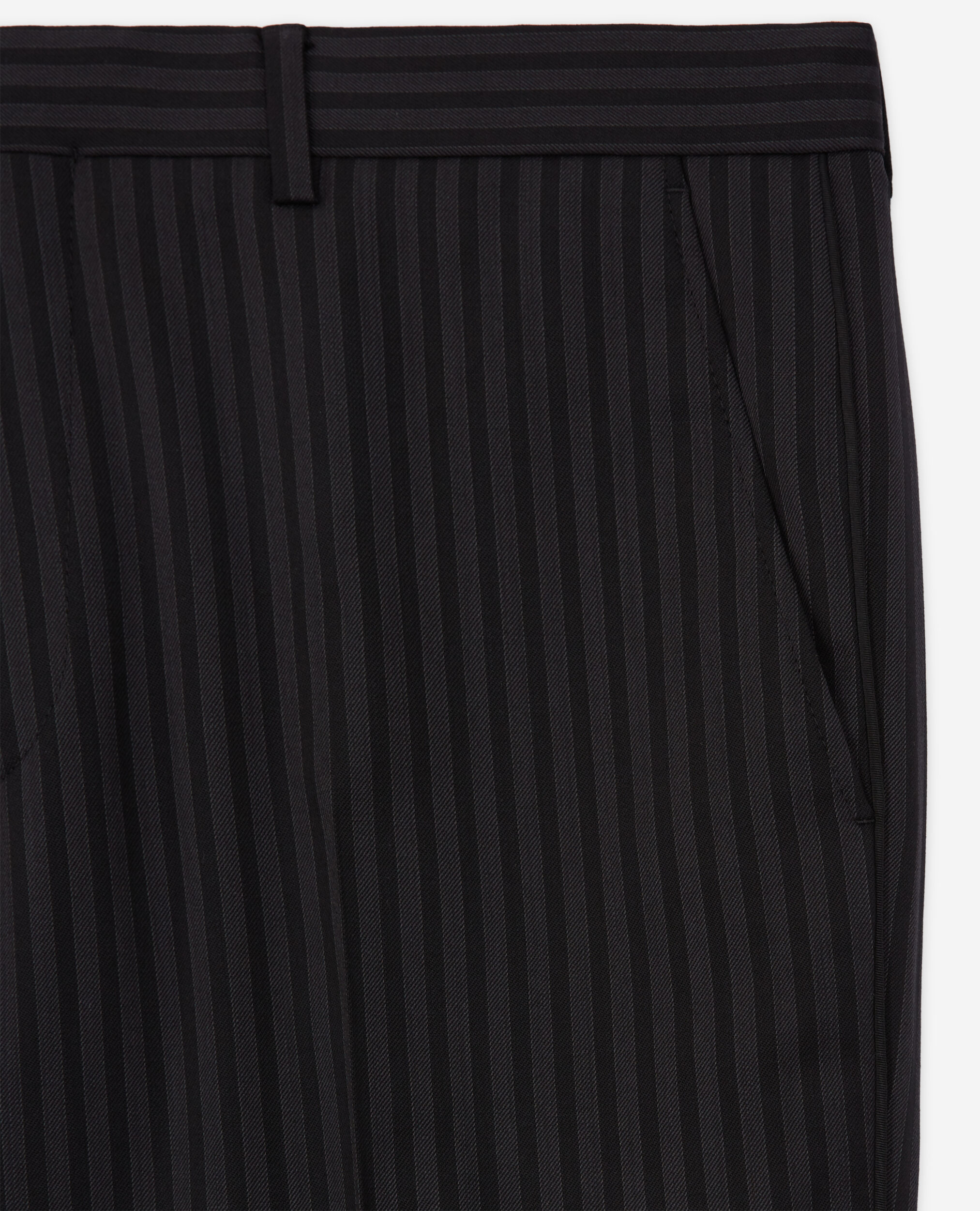 Anzughose aus Wolle mit Streifen, BLACK GREY, hi-res image number null