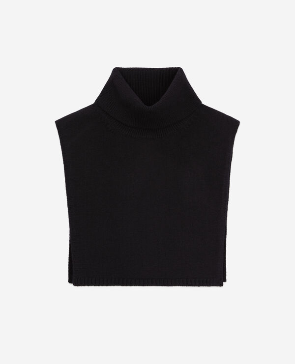 black wool plastron