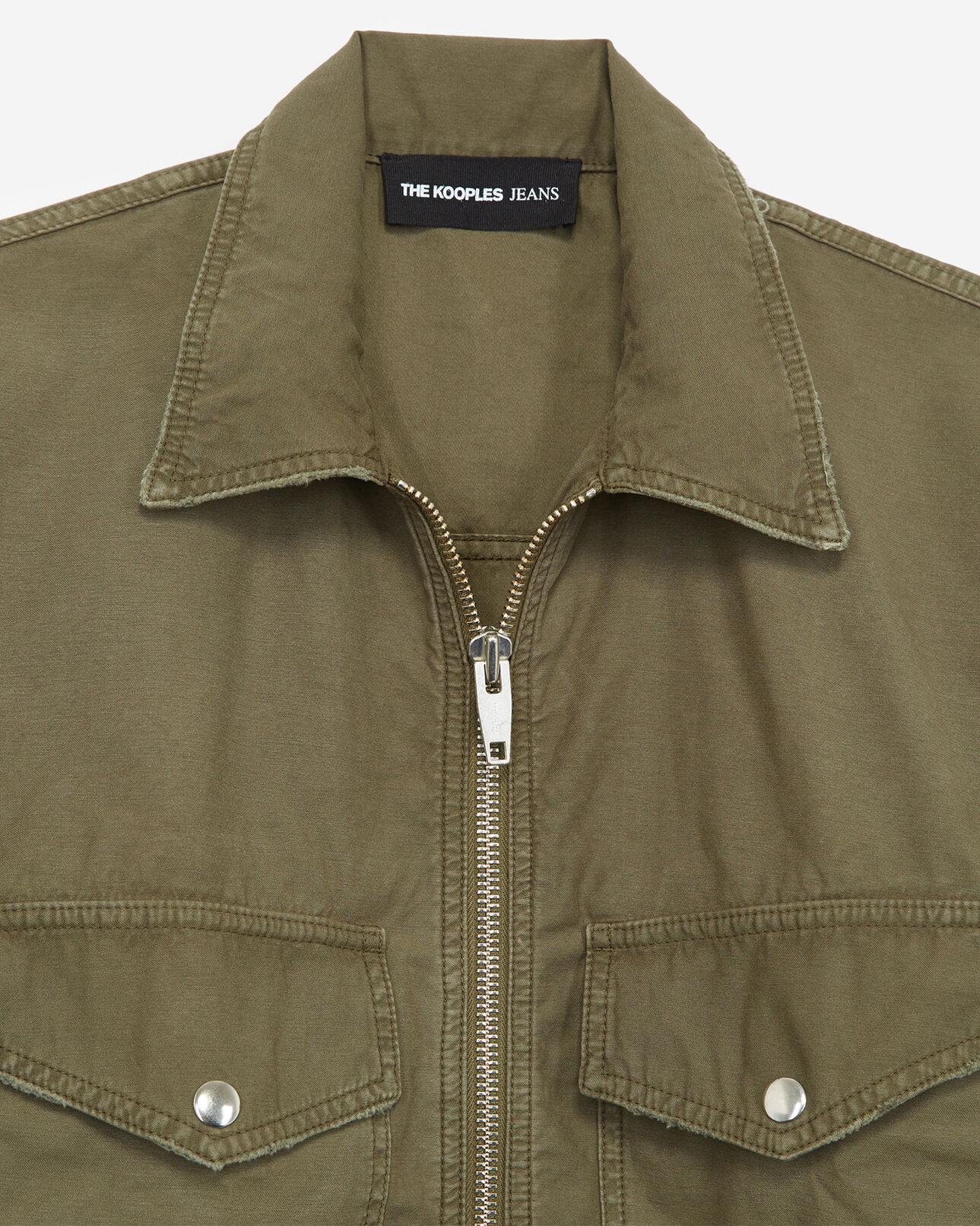 The Kooples WOMEN KAKI khaki, cotton rock-style jacket
