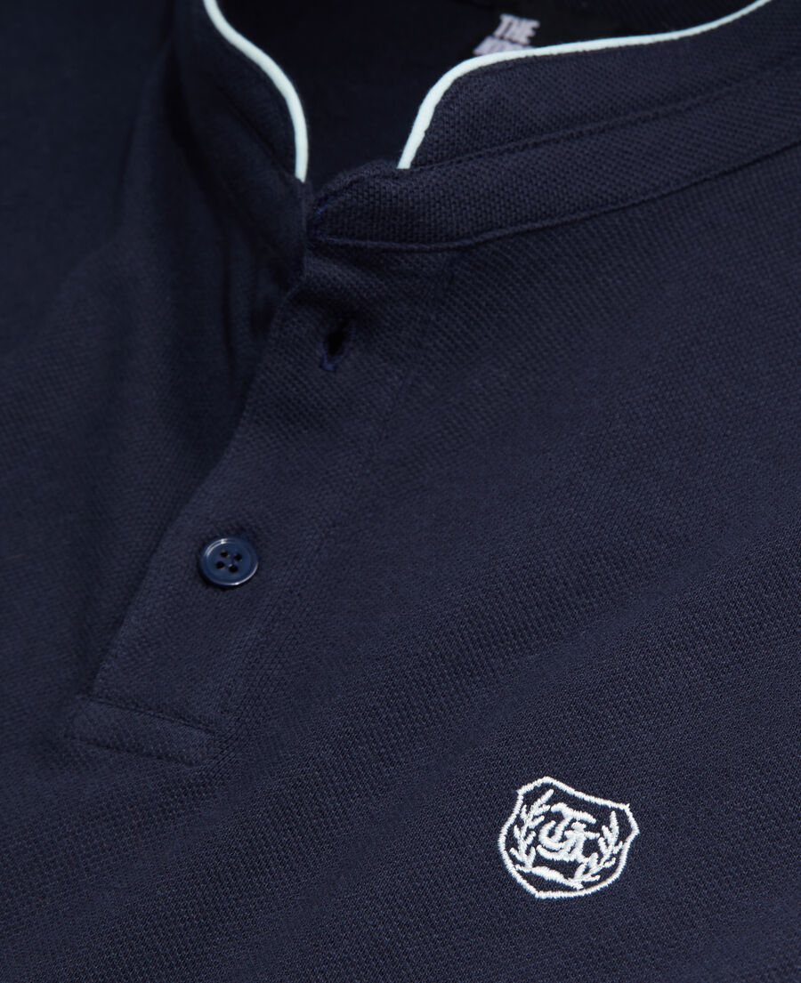 navy blue cotton polo t-shirt