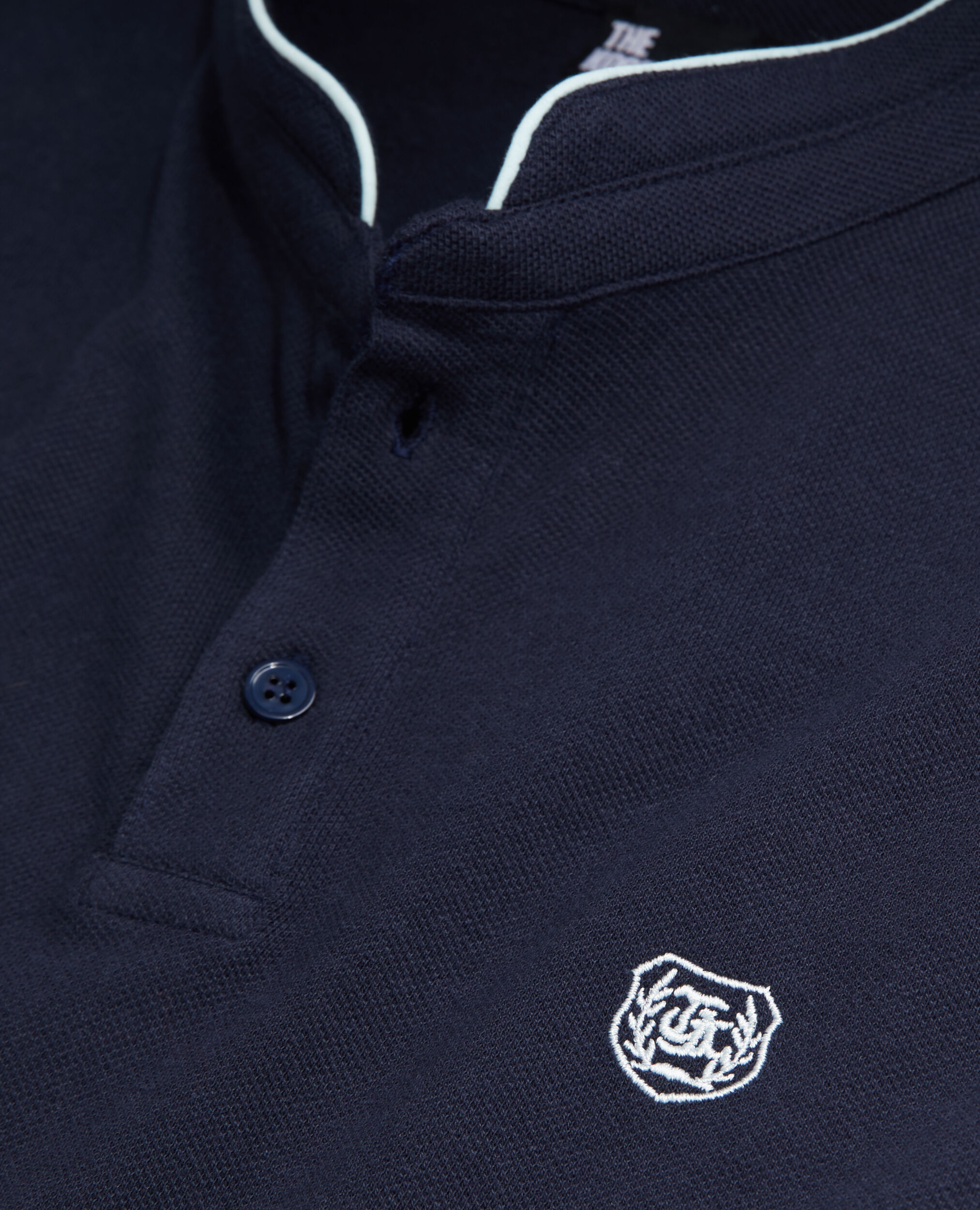 Navy blue cotton polo t-shirt, NAVY, hi-res image number null