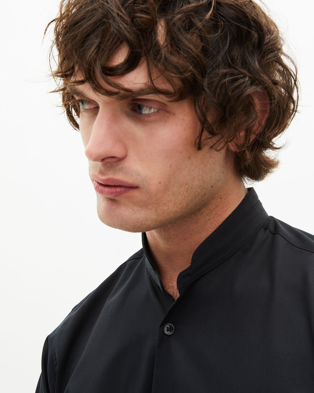 The Kooples MEN BLACK black shirt in smart twill