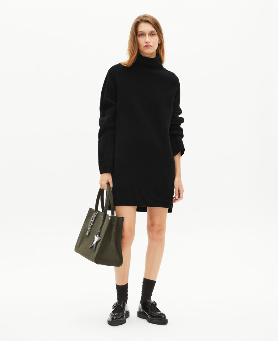 The Kooples WOMEN BLACK short dress in black wool