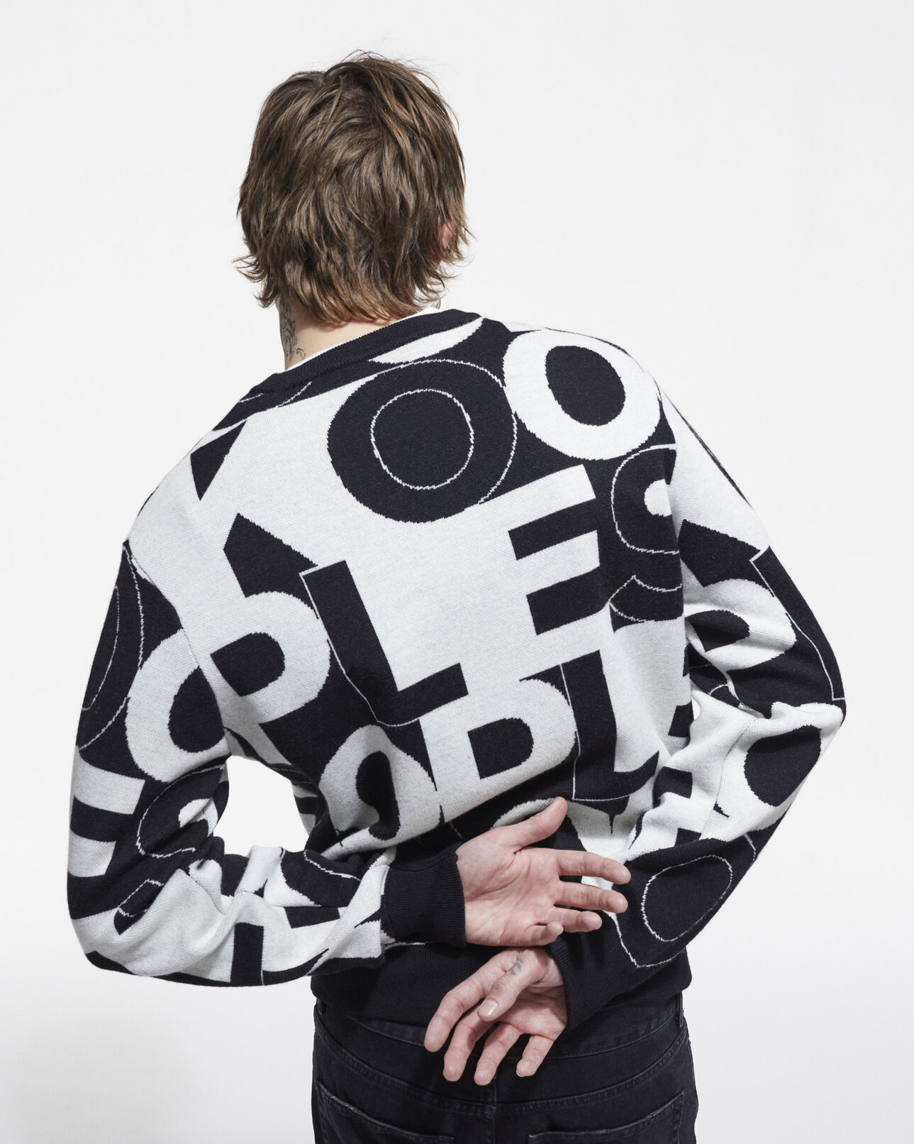 The Kooples HERREN BLACK WHITE pullover mit the kooples logo