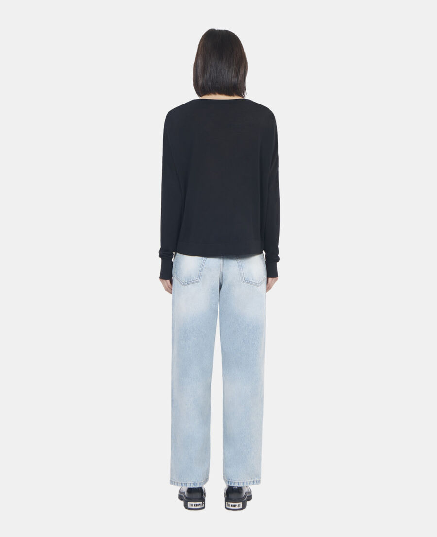 The Kooples DAMEN BLACK schwarzer pullover aus merinowolle