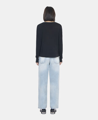 The Kooples DAMEN BLACK schwarzer pullover aus merinowolle