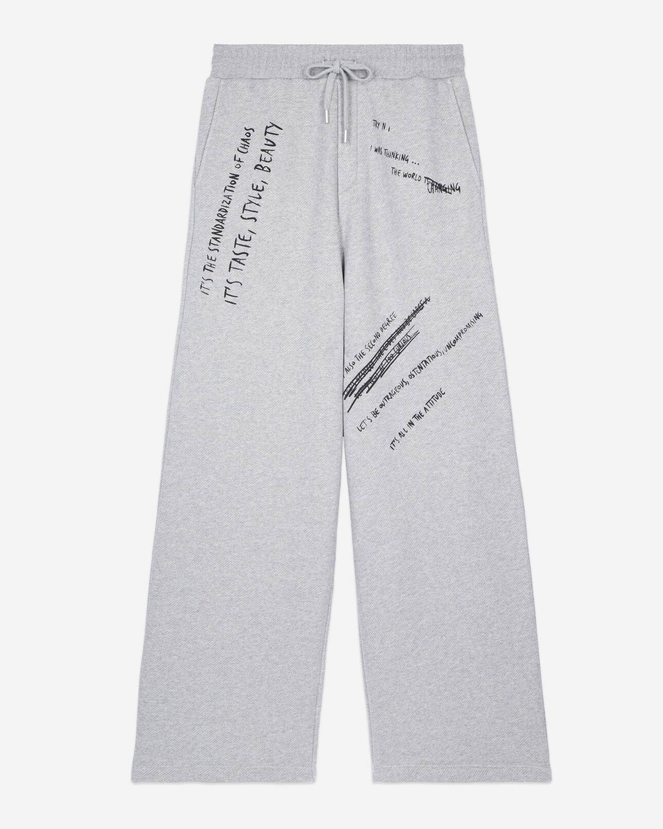 The Kooples HOMME STONE GREY bas de jogging avec sérigraphie gris