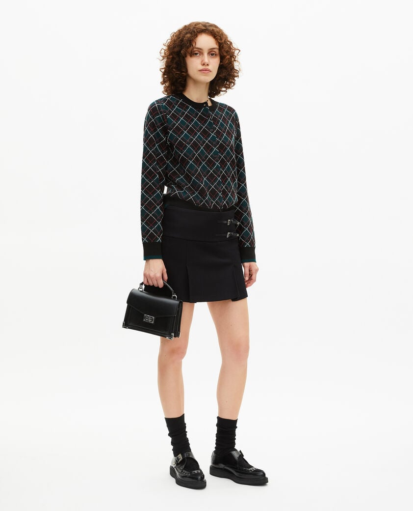 The Kooples F BLACK DARK GREEN black check cardigan