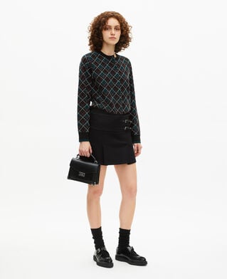 The Kooples F BLACK DARK GREEN black check cardigan