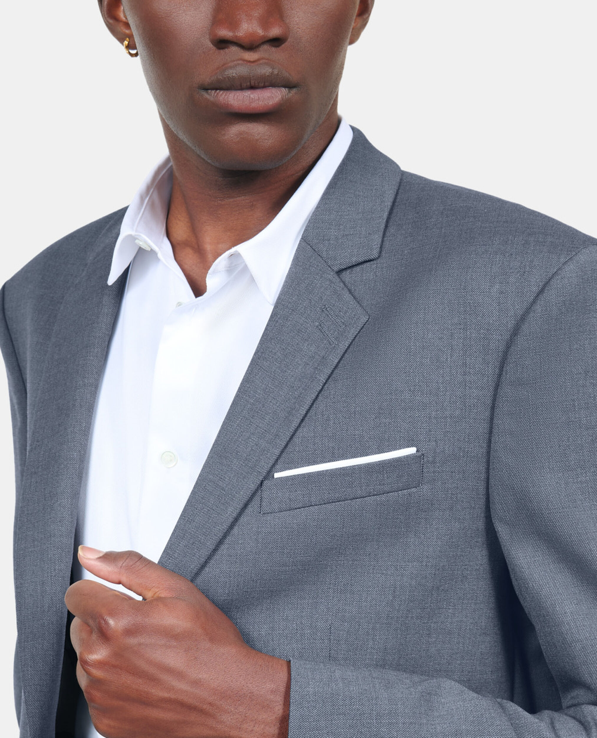 Blue wool suit jacket, BLUE, hi-res image number null
