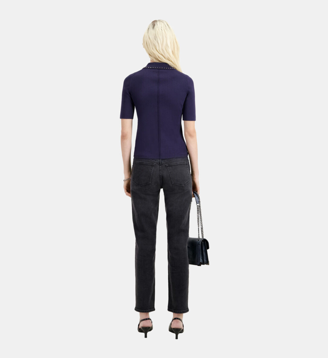 Camisa polo azul marino punto The Kooples Espa a