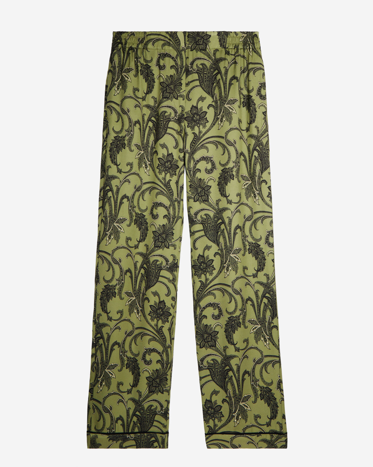 The Kooples WOMEN KAKI BLACK printed trousers