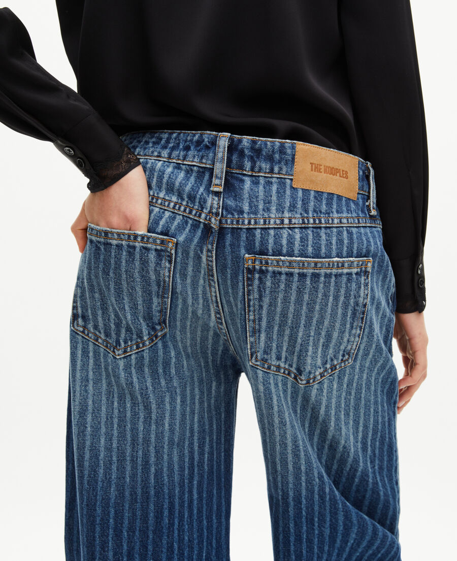 The Kooples FEMME BABY BLUE jean large à rayures bleu