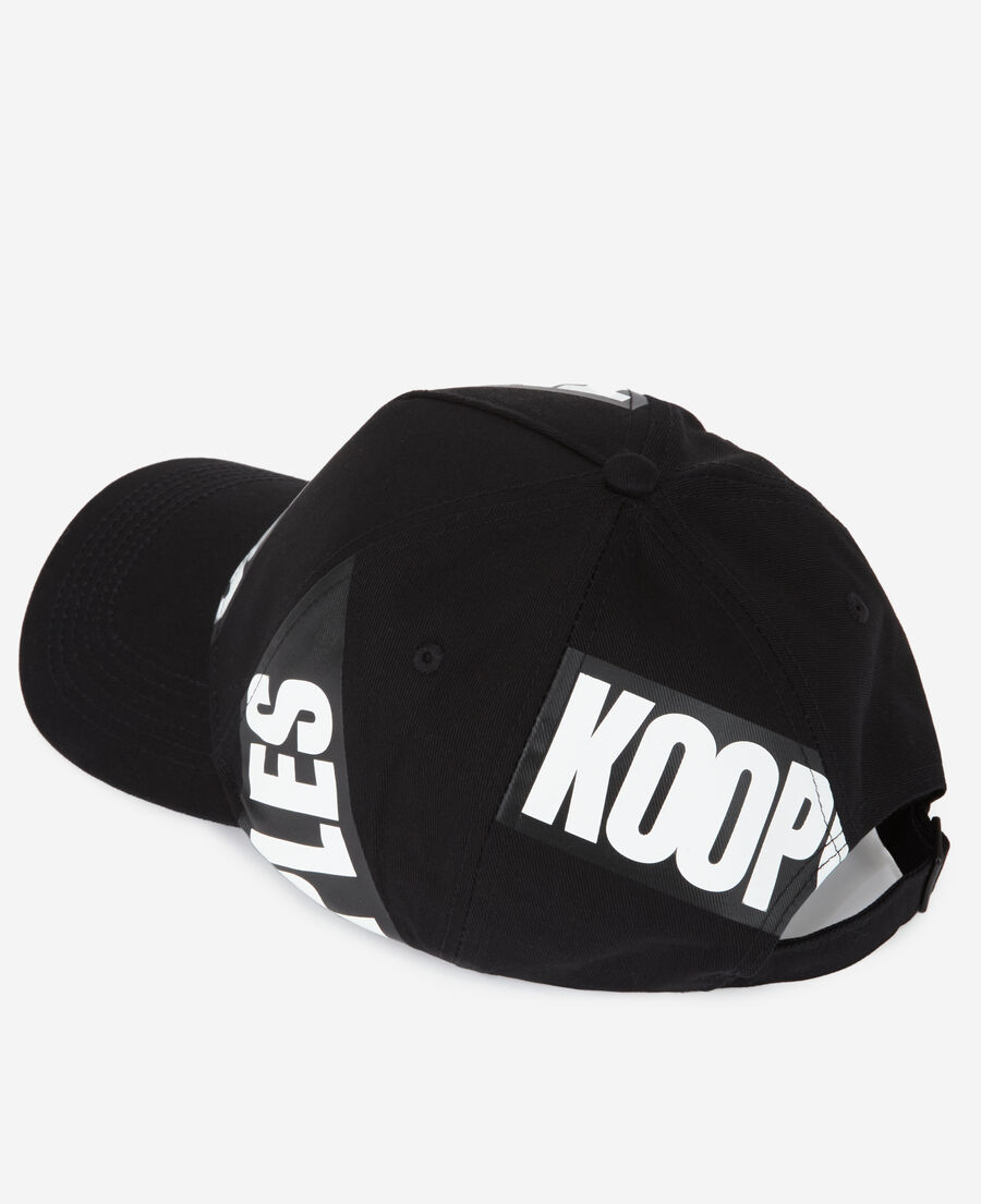 schwarze kappe mit logo-tape