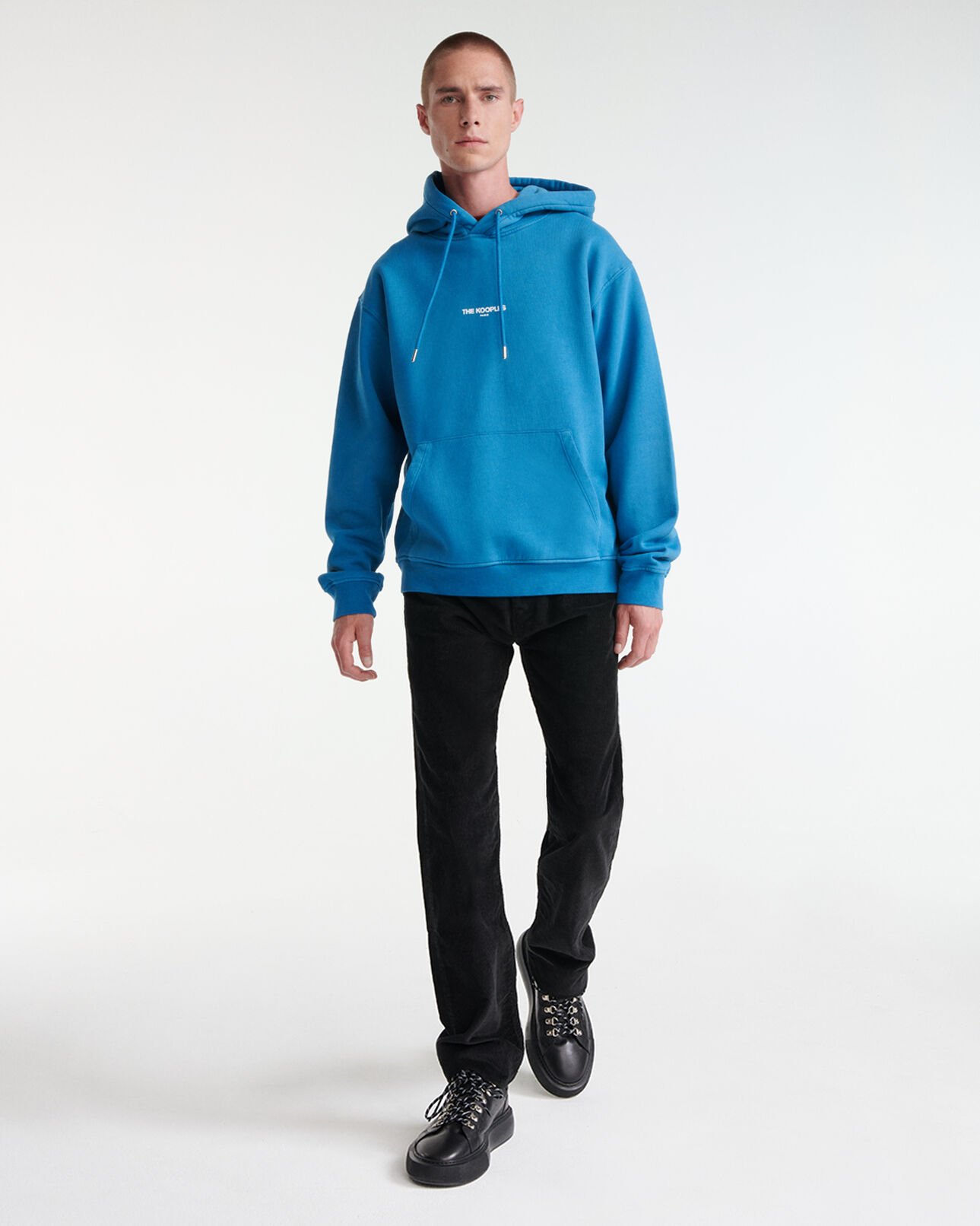 The Kooples HOMME DARK BLUE sweat capuche bleu logo
