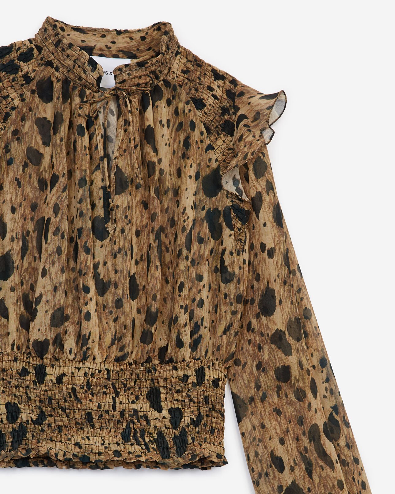 The Kooples WOMEN BLACK BEIGE top a smock