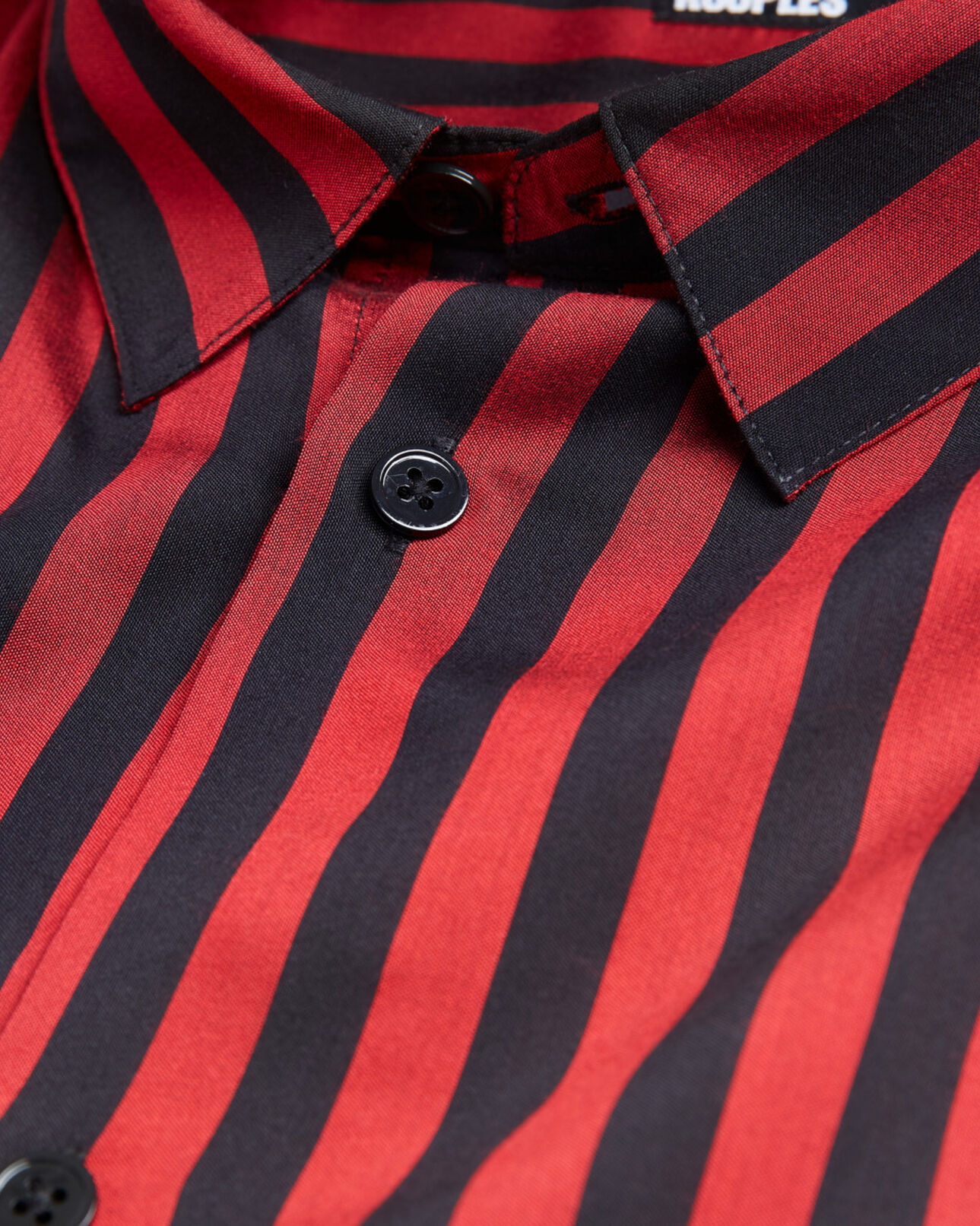 The Kooples HOMME RED / BLACK chemise col classique à rayures