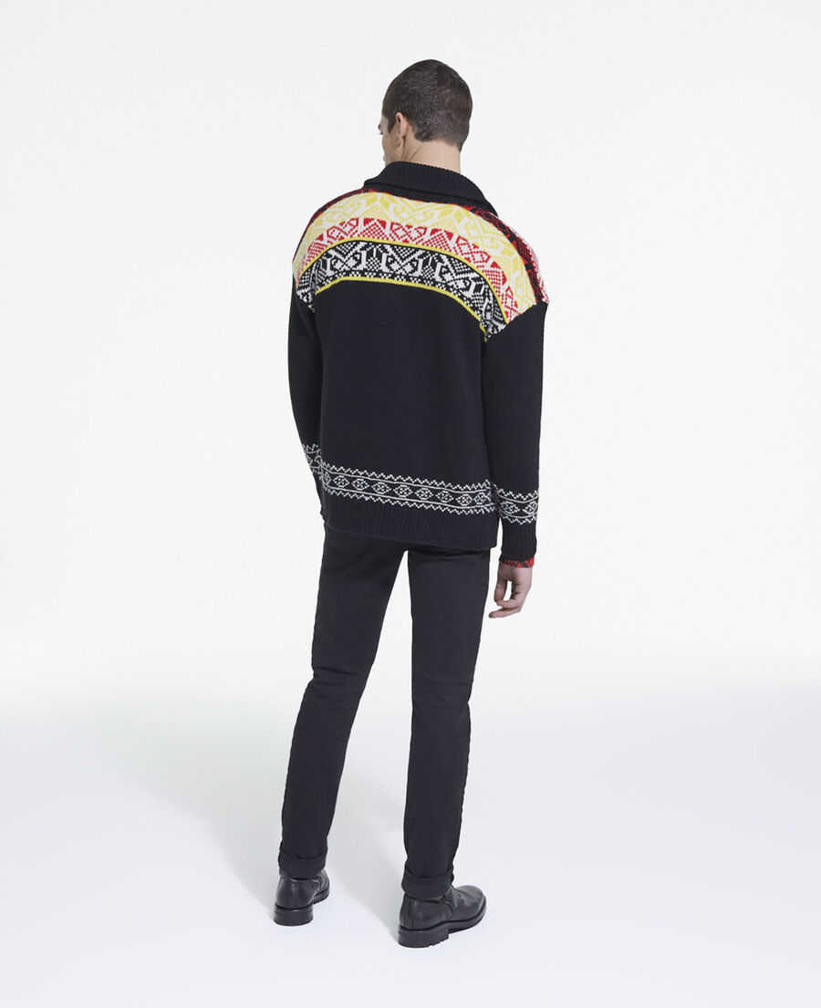 cardigan en laine à motif