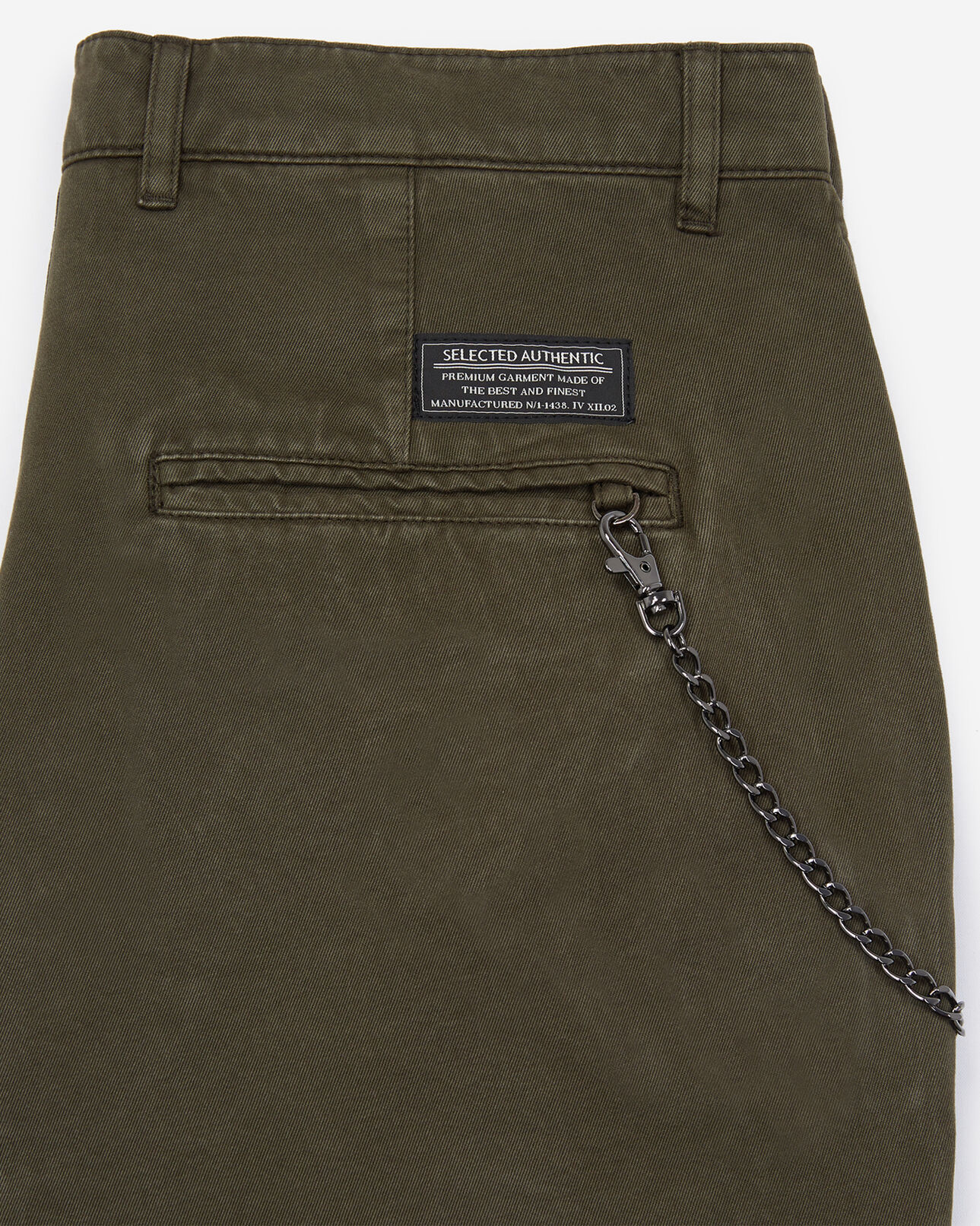 The Kooples MEN KAKI khaki cotton ripped chinos