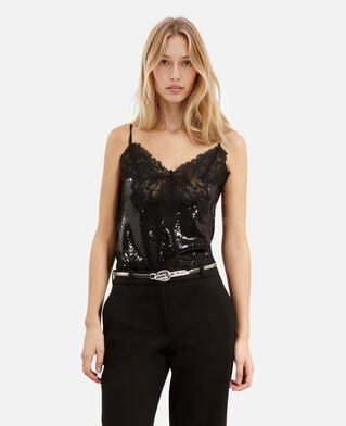 The Kooples DAMEN SILVER silberner, schmaler gürtel mit metalldetails