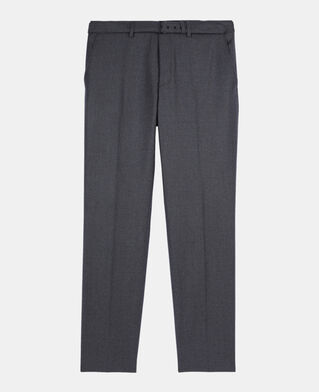 The Kooples H LIGHT GREY MEL/WHITE grey flannel suit trousers