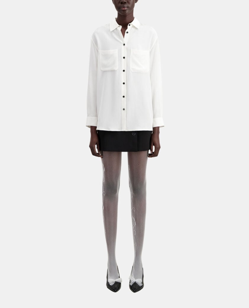 The Kooples MUJER ECRU camisa blanca seda