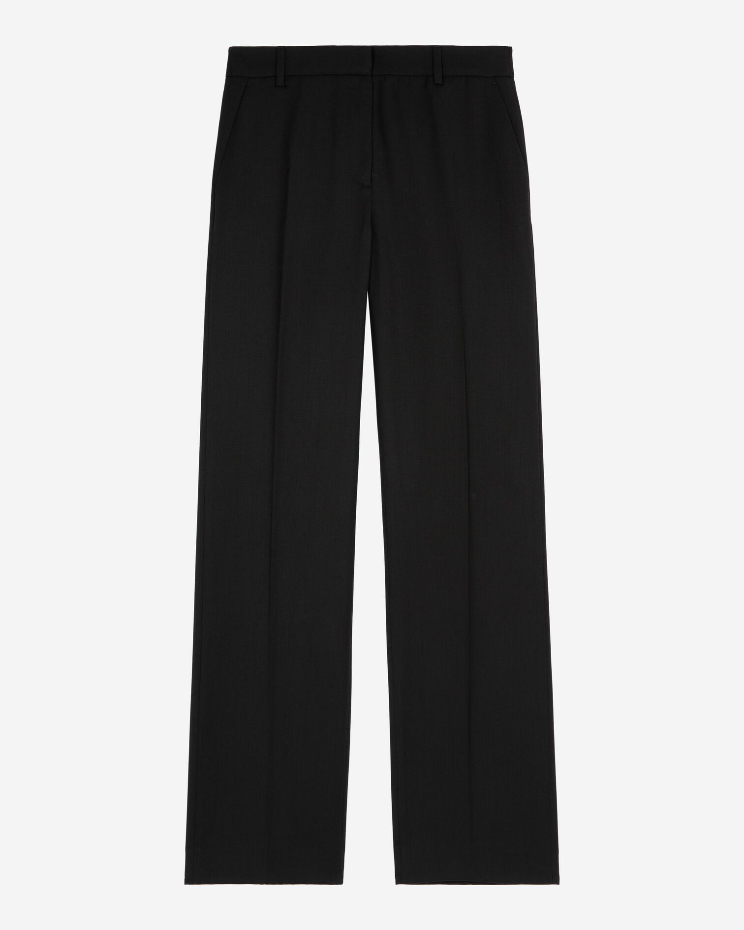 Pantalon large en laine noir, BLACK, hi-res image number null