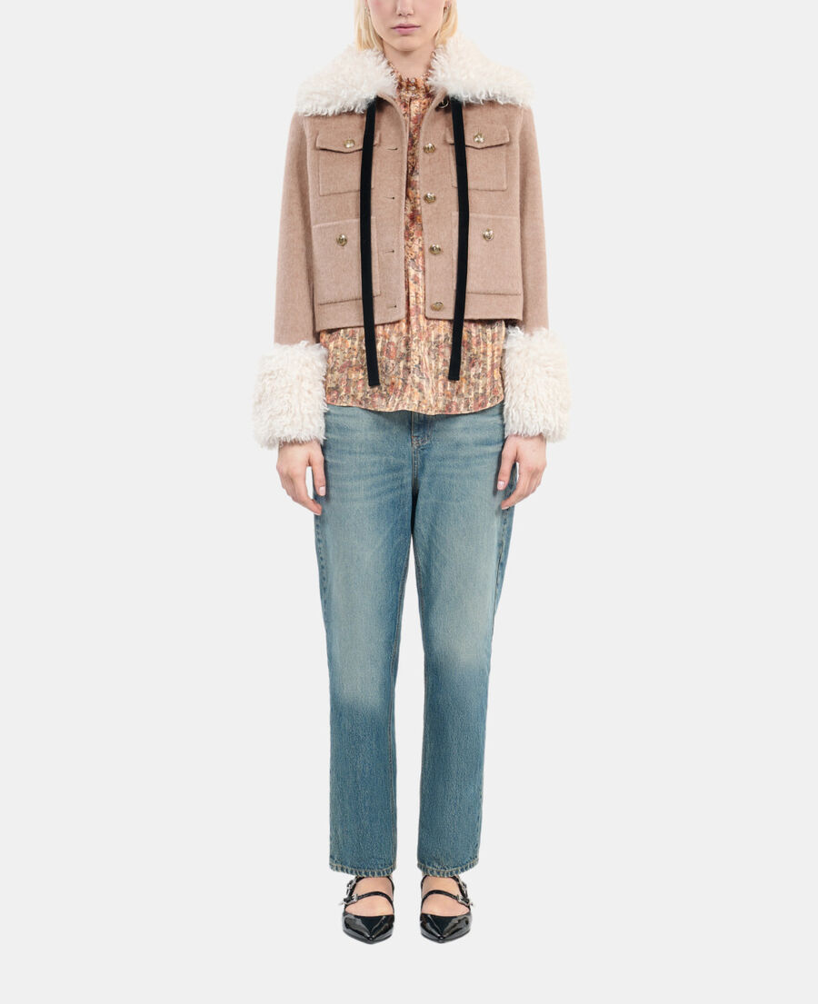 The Kooples WOMEN BEIGE LINEN beige jacket