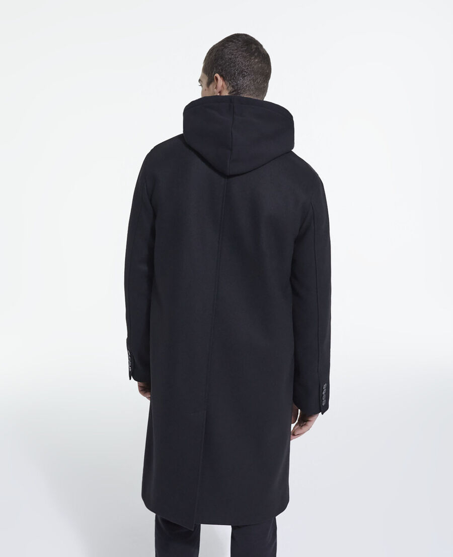 abrigo largo lana negro