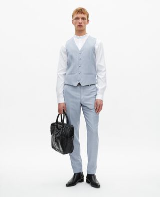The Kooples H BLUE light blue slim fit wool suit vest