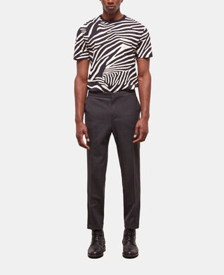 The Kooples HOMME BLACK GREY pantalon de costume en laine pied-de-poule