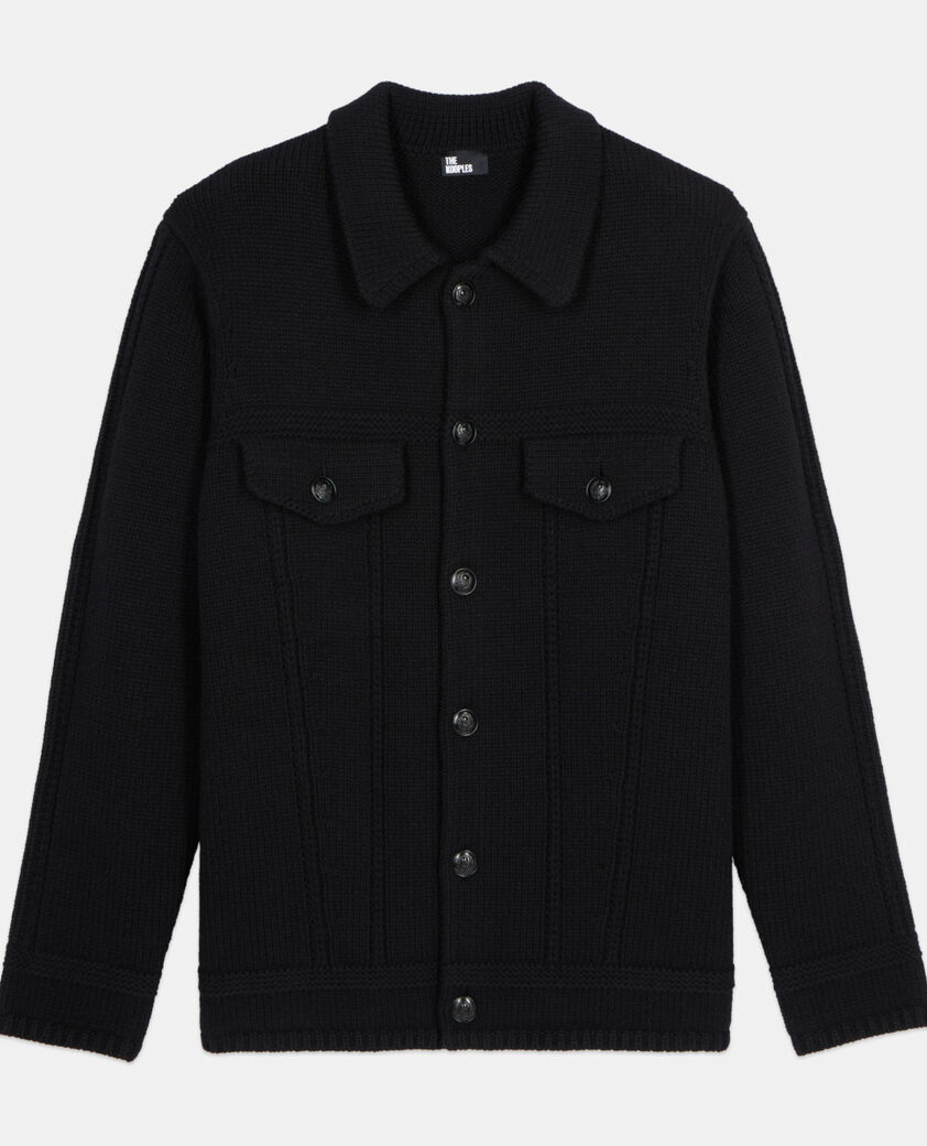 The Kooples HOMBRE BLACK c&aacute;rdigan lana negro