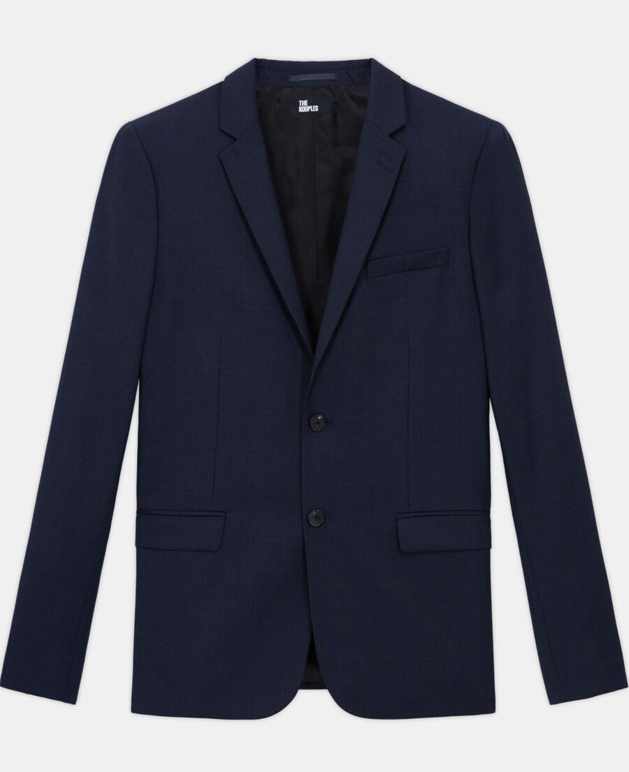 chaqueta traje lana azul marino