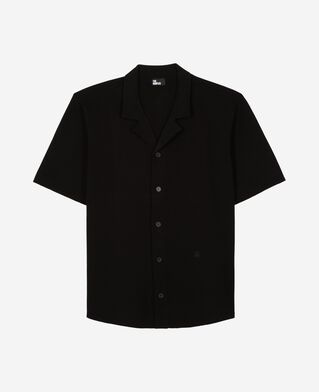 The Kooples HOMME BLACK chemise manches courtes en maille noire
