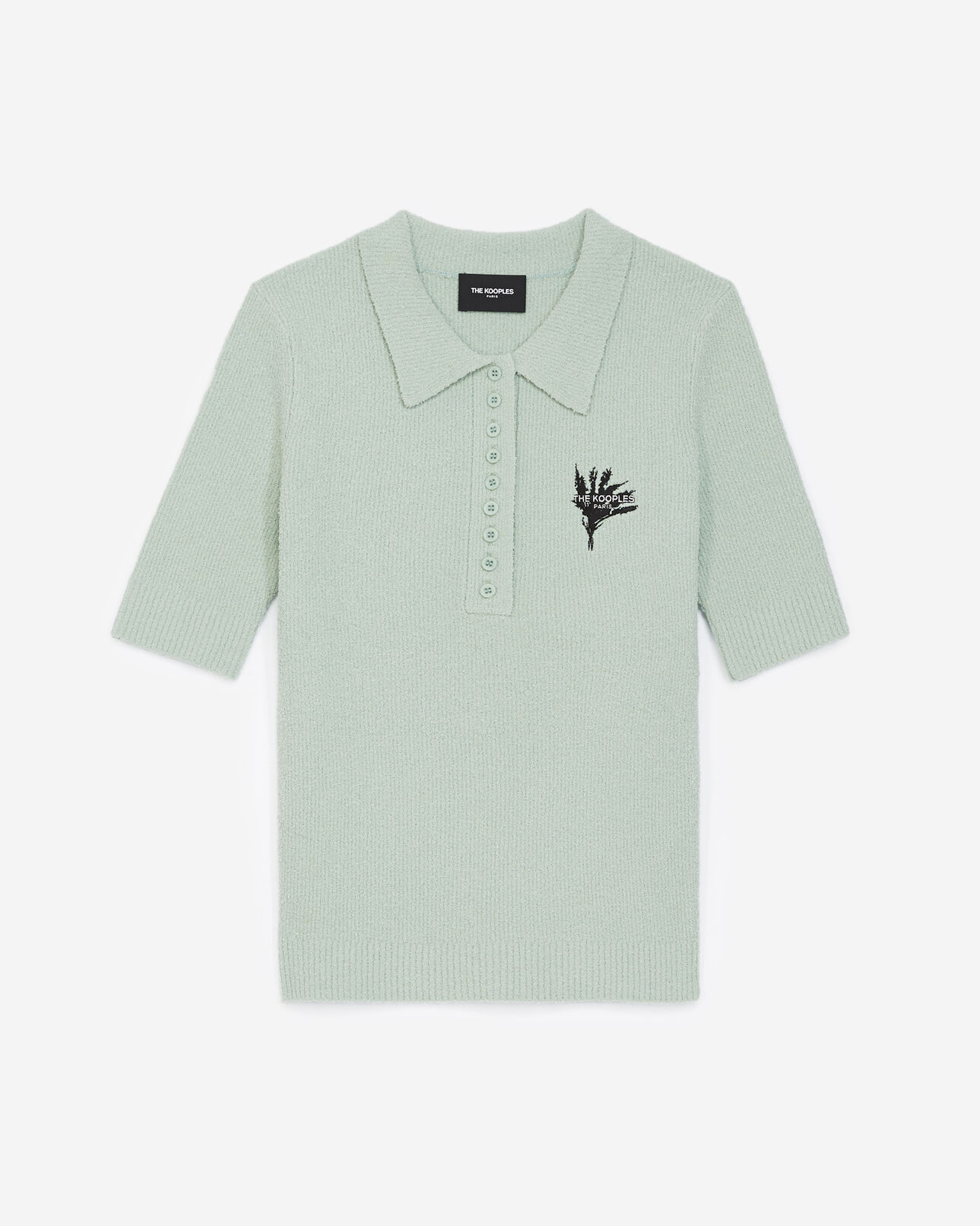 The Kooples DAMEN MINT poloshirt grün tailliert geknöpft
