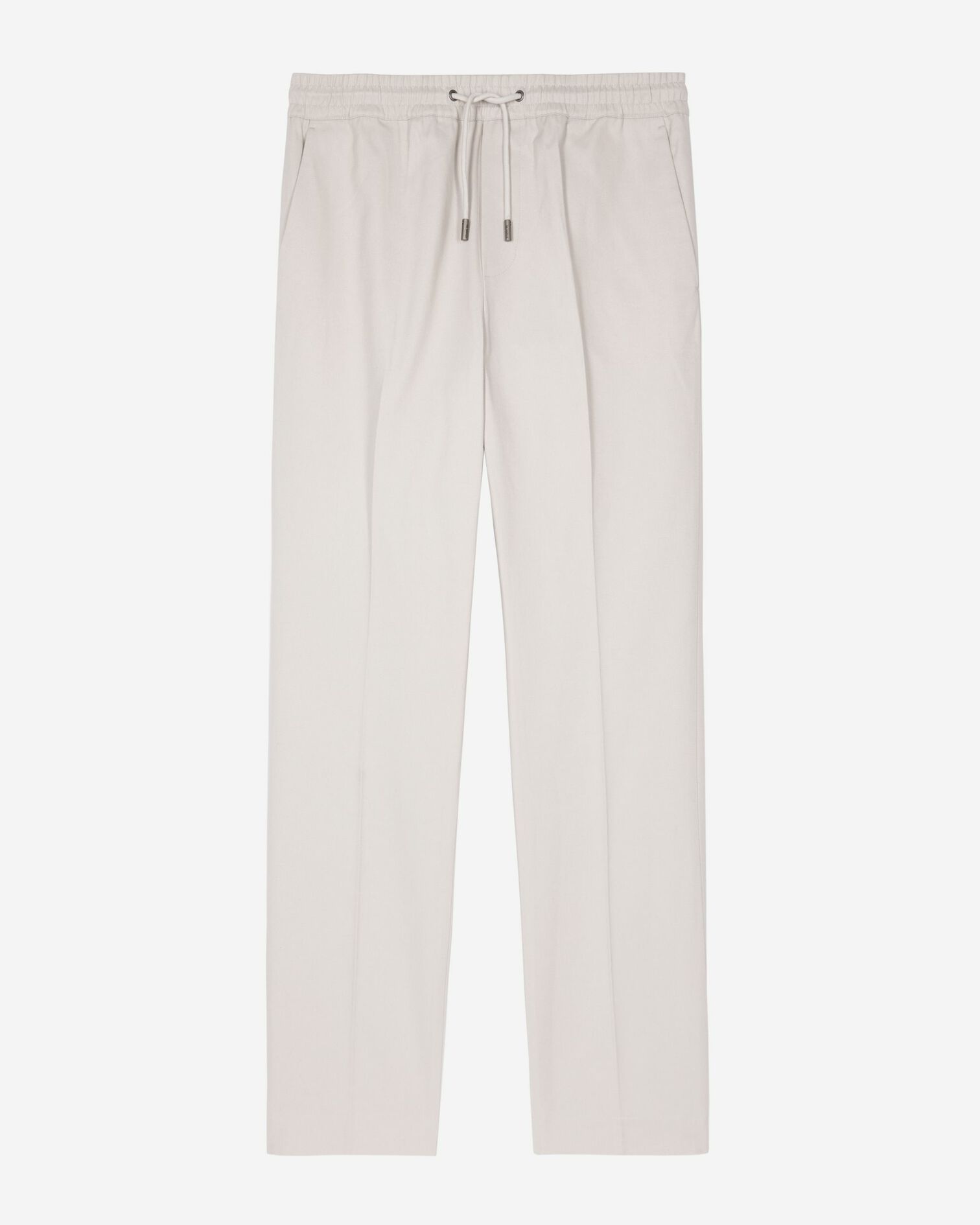 Straight-leg pants with elasticated waistband, grey, LIGHT GREY, hi-res image number null