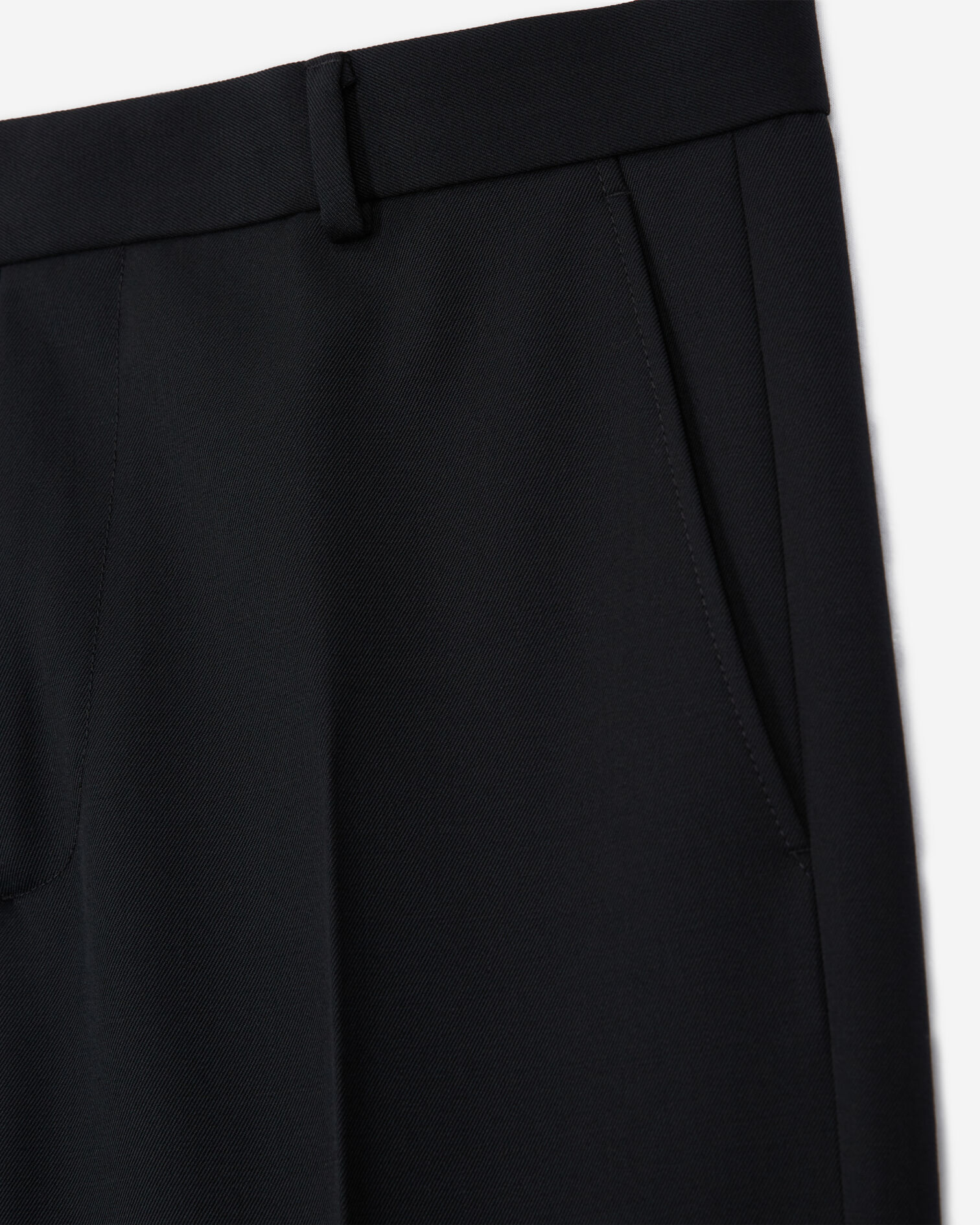 Schwarze, ausgestellte Hose aus Wolle, BLACK, hi-res image number null